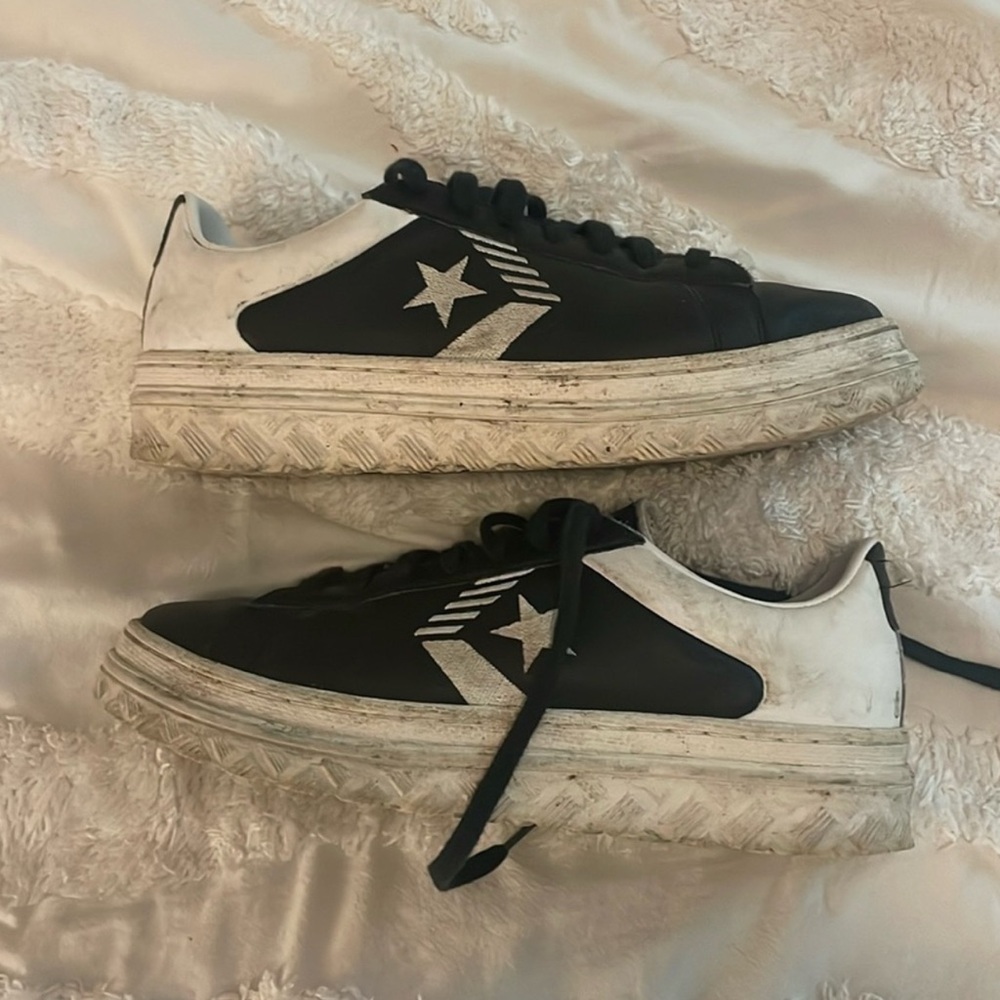 black platform converse